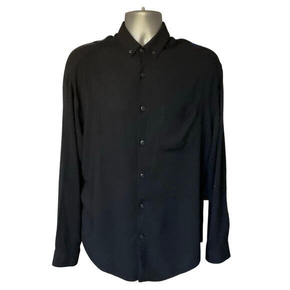 asos Button Down Casual Black Long Sleeve Size M - Picture 1 of 8